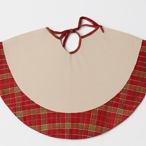 Rustic Christmas Tree Skirt – Red & Green Plaid, 48” Diameter